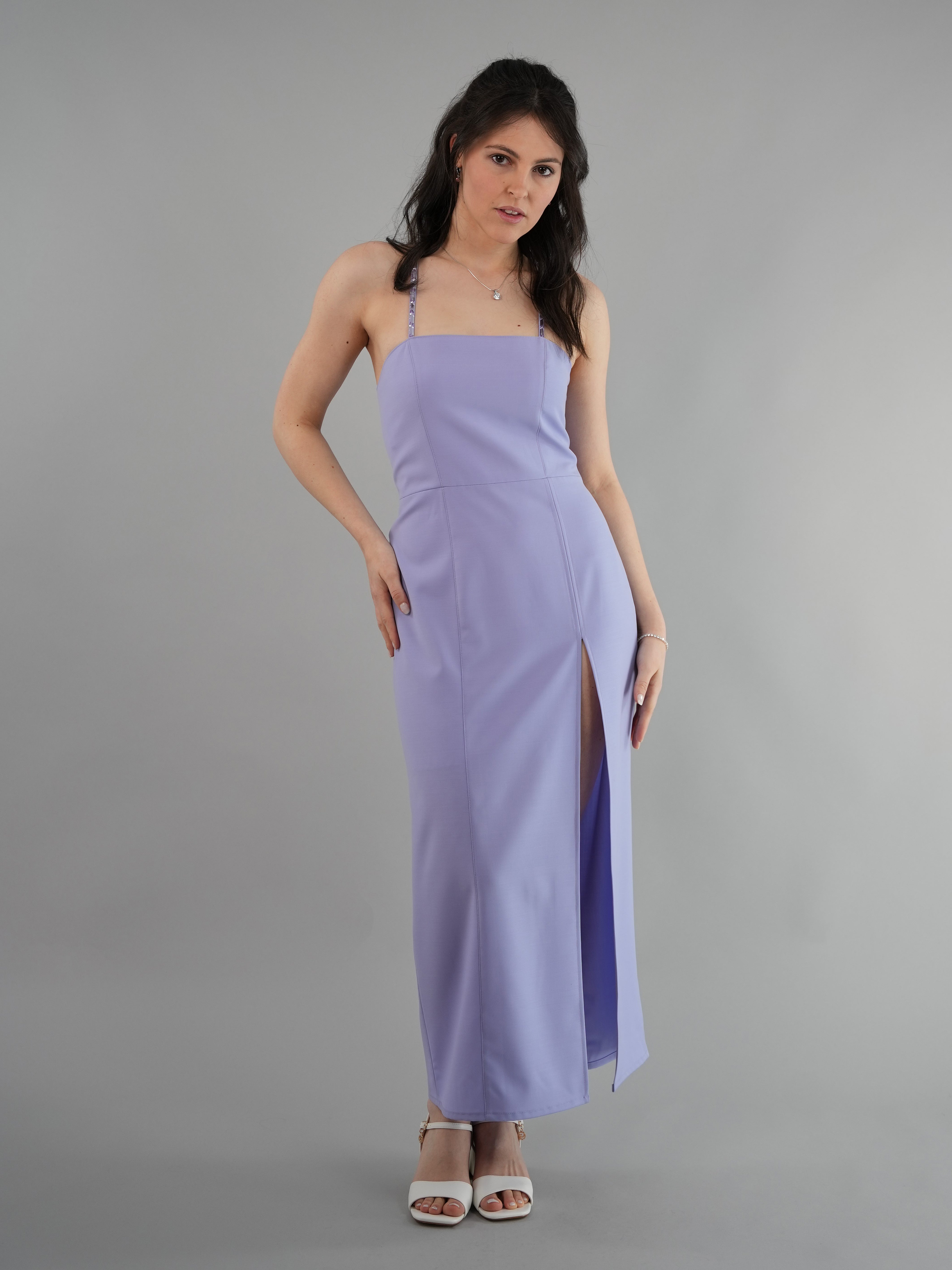 VESTITO LUNGO CON SPACCO LATERALE